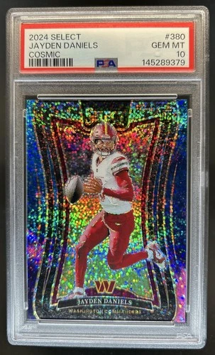 2024 Panini Select Jayden Daniels Suite Prizm SP Cosmic Rookie RC #380 PSA 10