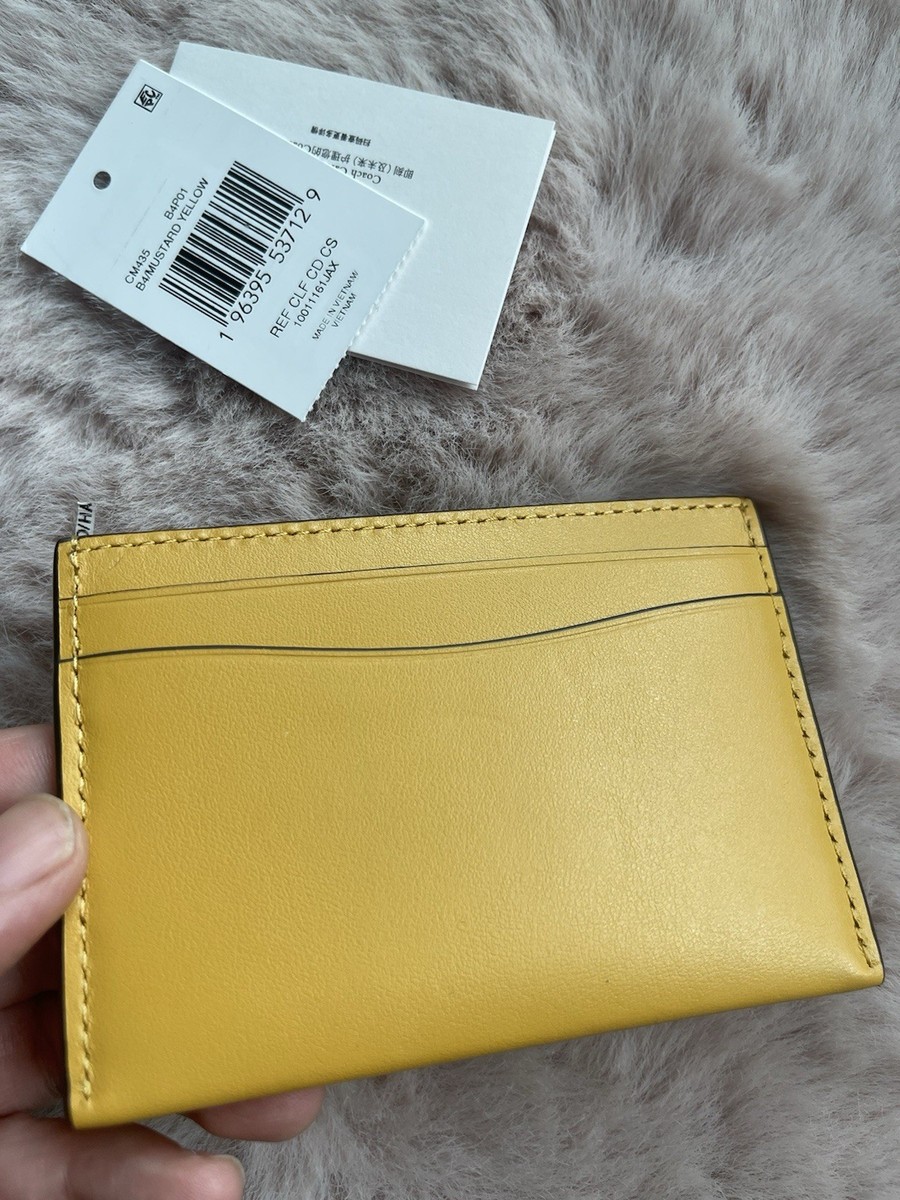NWT Coach Official Essential Card Case CM435 B4/Mustard Yellow | eBay