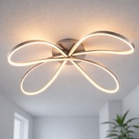 Deckenleuchte Deckenlampe Designleuchte Wohnzimmerlampe Metall Nickel Matt Led