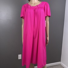New Miss Elaine Classics Large Nylon Tricot Knee Length Nightgown Pink 20829D