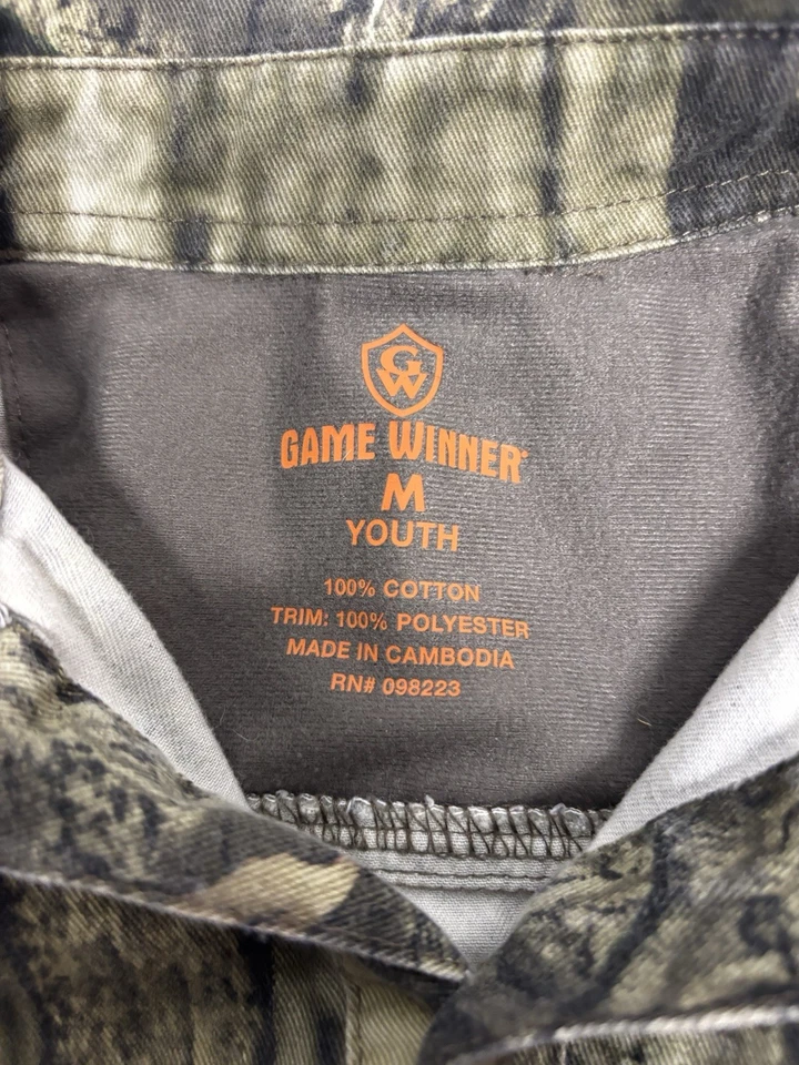 Game Winner Camo Shirt Youth M Button Up Real Tree Break Up Infinity Long Sleeve - Image 3 of 4
