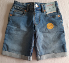 GIRLS BERMUDA SHORTS ADJ. WAIST SIZE S 6/7 CAT JACK BLUE DENIM BRAND NEW