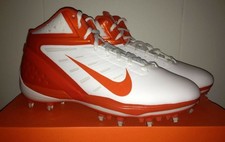NIKE Alpha Talon Elite 3/4 Molded Football Cleats White Orange NEW Mens 9.5 12.5