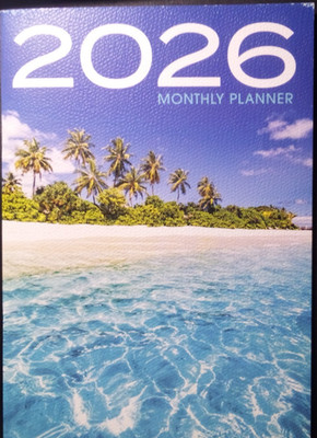 2026 TROPICAL BEACHES Monthly Planner Home Office Calendar Organizer FREE S/H!
