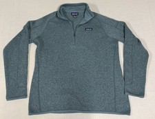 Patagonia Better Sweater 1/4 Zip Pullover Women's XL Aqua Fleece Lined KE13