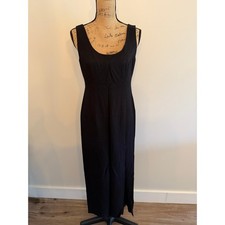 En Francais by Huey Waltzer Women’s Black Evening Gown with Slit Size 8 Vintage