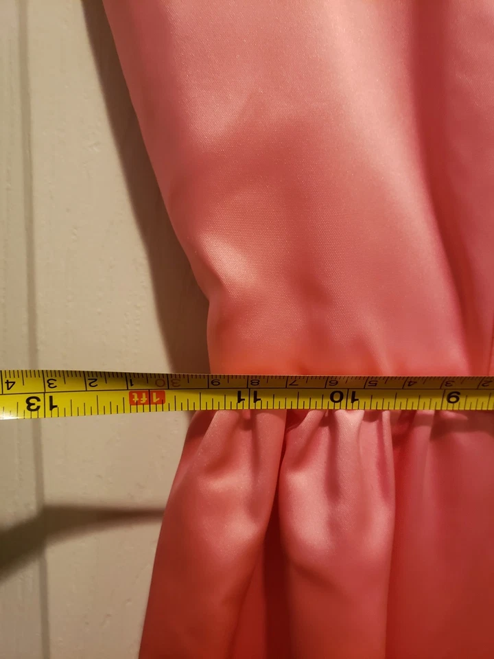 VINTAGE Satin PINK Dress Gown - JACKIE O - BARBIE - Costume XS-S - Image 3 of 4
