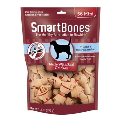 Mini Bones with Real Chicken 56 Count Rawhide Free Chews for Dogs