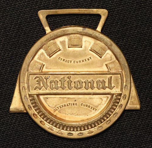 Antique 1905 National Electric Company Motor Medal / Watch Fob - Milwaukee, WI