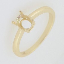 Sterling Silver Semi Mount Setting Oval 7x5mm Simple Solitaire Minimal Ring