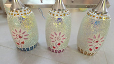 4x Triple Mosaic Glass Pendant Ceiling Lights £15 each of £50 for all 4
