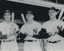 mickey mantle,roger maris,tom tresh 8x10 photo new york yankees