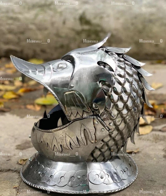 #ad #ad Medieval Knight 18GA Steel Eagle Face Helmet Replica Helmet Halloween $351.00