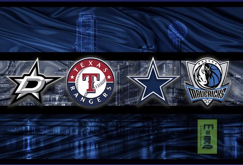 Dallas Sports 12x18in Poster Dallas Cowboys Stars Mavs Texas Rangers Free Ship