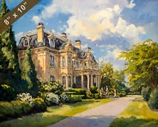 Newport Mansions with regal charm oil painting 8x10 Print