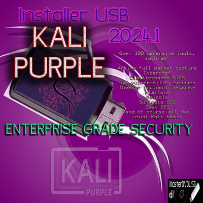 Kali Linux Purple 2024.1 Installer 8GB - Same Day Shipping - USA Seller
