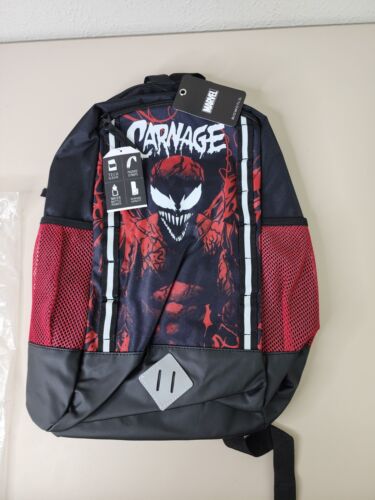 HTF NWT Marvel Bioworld Venom Carnage Backpack Reflective Bottle Pocket + More