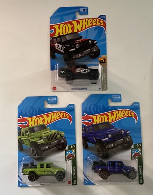 Hot Wheels 20, Jeep Gladiator Lot Of 3 Different Colors
