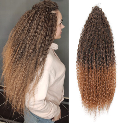 18'' Afro Kinky Curly Crochet Hair Häkelhaar Ombre Braiding Haarverlängerungen