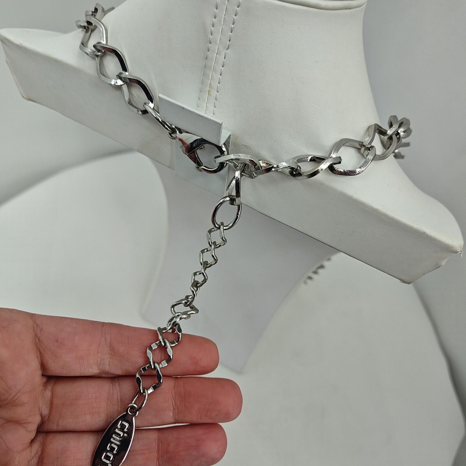 Chicos Long Multi Strand Silver Statement Layered… - image 6