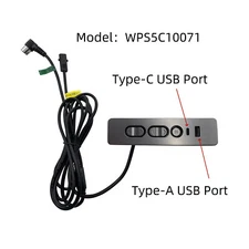 5 Button 5 Male Pin 2 Female Pin Hand Control Replacement with Dual USB A C Port