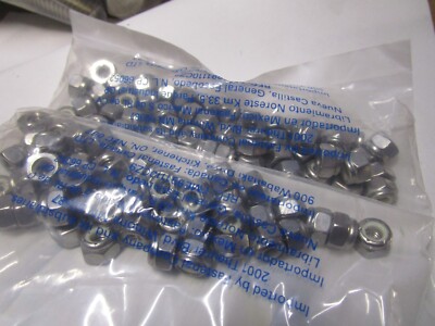 1/4''-20 Grade 18-8 NE Stainless Steel Nylon Insert Lock Nut QTY 100