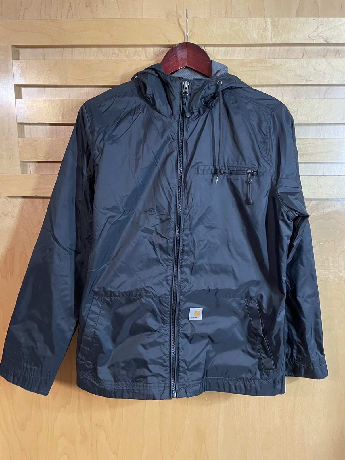 ARC'TERYX Giacca frangivento Carhartt taglia S (4 6) cerniera intera tasche guscio in nylon con cappuccio 14806