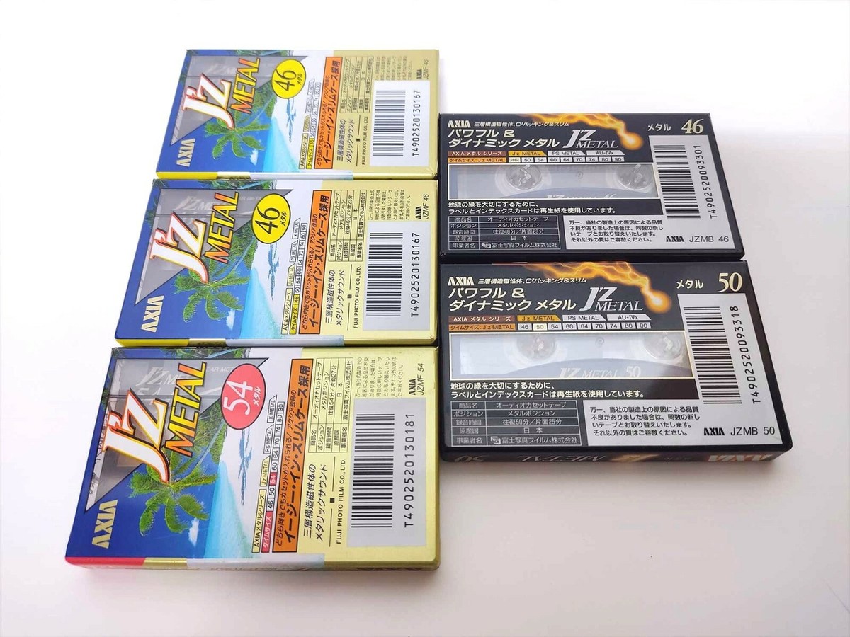 SEALEDx5］AXIA J'z Metal 46 50 54 Type IV Blank Cassette Tape MADE