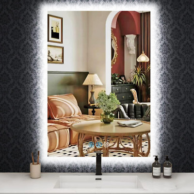 Dimmable Backlit LED Bathroom Mirror, 30x20 Inch, Anti-Fog, Wall Mount