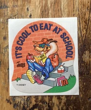 Vtg '80s Mello Smello GOOFY School Lunch Scratch Sniff Sticker Mission Nutrition