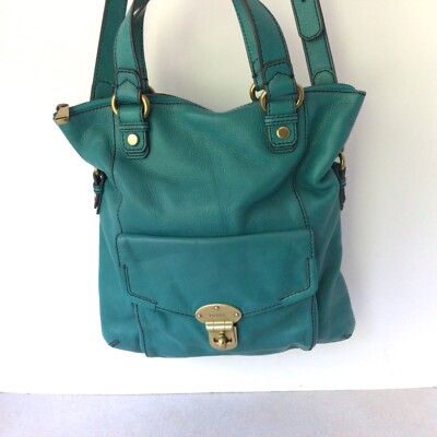 Elegant Fossil Teal Foldover Leather Women\'s Crossbody Bag Fossil | Bags | Elegant Fossil Teal Foldover Leather Womens  main image 2