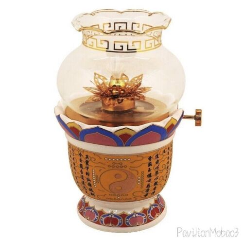 Taoist Shrine Oil Lamp Ceramic Utensils Seven Star Windbreak Night Light Burner - Foto 1 di 9