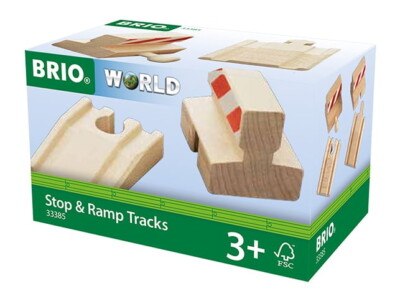 Brio World Eisenbahn Zubehör Rampen und Prell-Bock Pack 4 Teile 33385