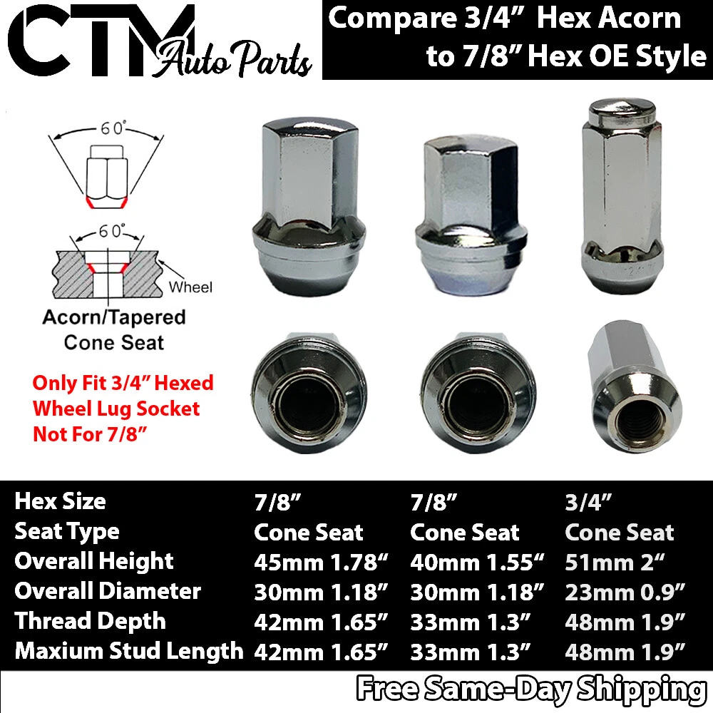 24x Chrome Chevy OEM Factory Lug Nuts M14x1.5 Silverado Tahoe Suburban Colorado