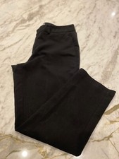 ELLE Pants Size 8 Petite Stretch Mid-Rise Black Tapered Leg