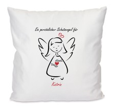 Kissen-Bezug Schutzengel Herz mit Name