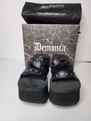 Demonia Funn 19 Studded Platforms/Sandals US7 Hard To Find New