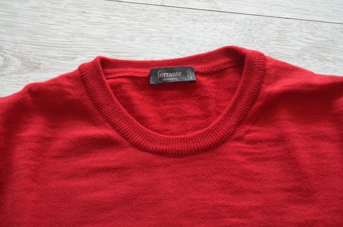 Ferrante Maglione Uomo Lana Pullover Made in Italy / Taglia 56 L-XL / Colore Rosso - Foto 4 di 11