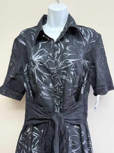 Juliana Collezione Black Floral Dress Coverup XL Size 16 NWT $395 Retail - Picture 3 of 6