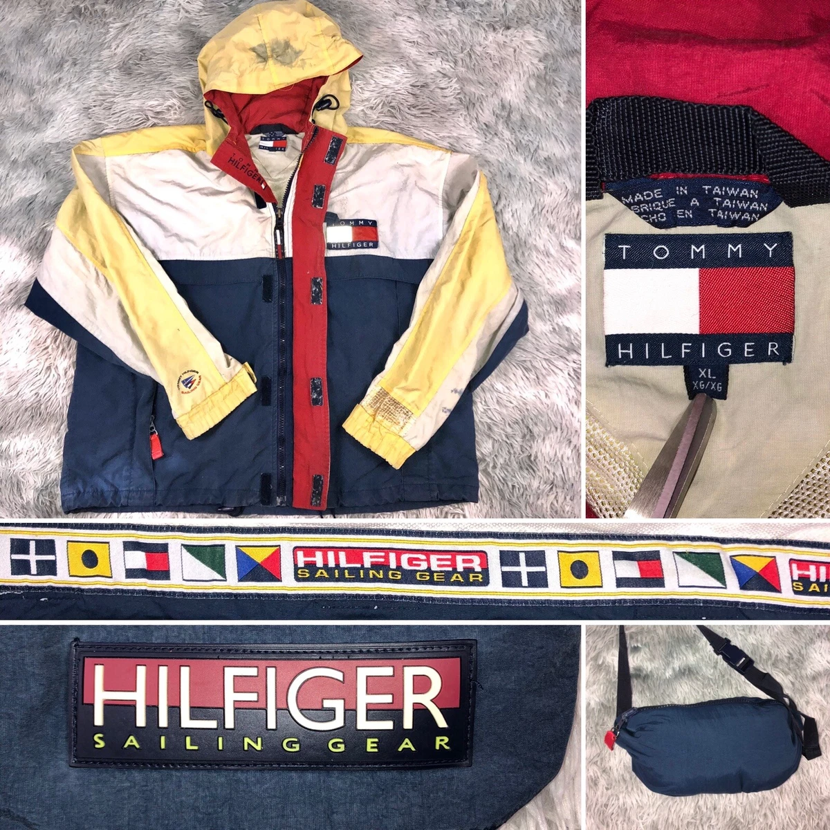 Vintage 90's Tommy Hilfiger SAILING GEAR Reflective Packable Color