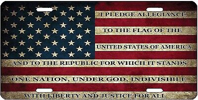 USA Flag American Patriotic Pledge of Allegiance lAluminium License Plate