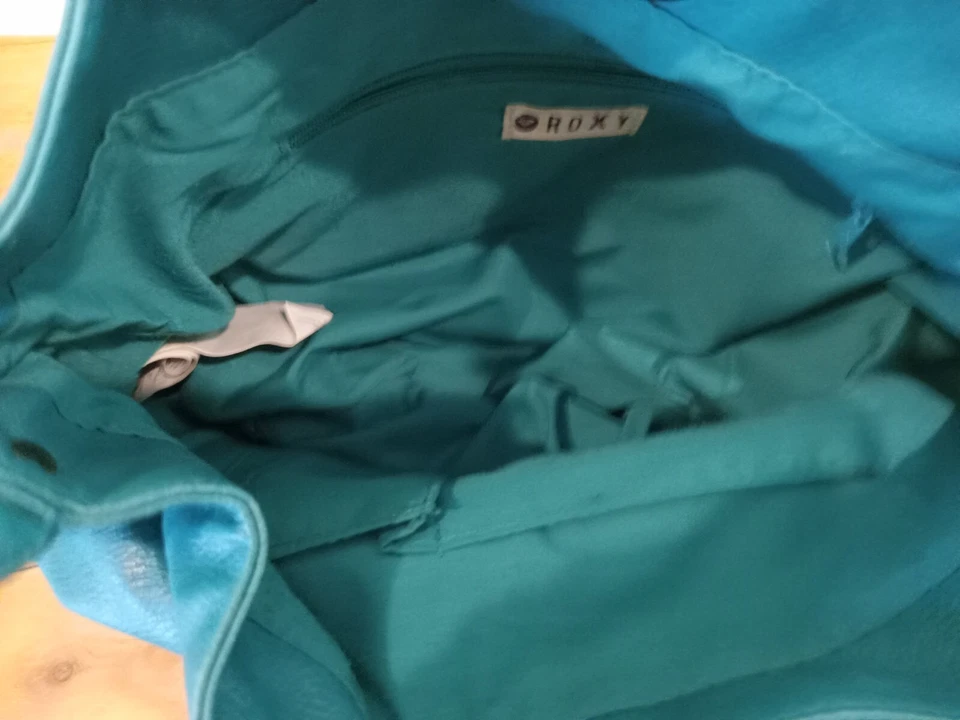 ROXY Women Leather Tote Hand Bag Purse Handbag Teal - Image 4 of 4