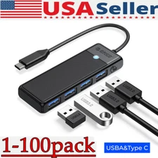 4 Port USB 3.0 Hub Splitter Multi Adapter 5Gbps High Speed PC Desktop Laptop LOT