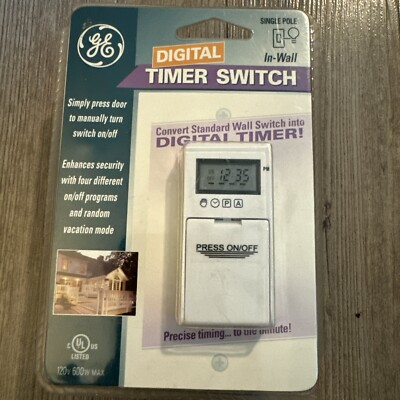#ad GE Digital Timer Switch In Wall Programmable 4 Modes Security GE5123B 71D NEW $14.95