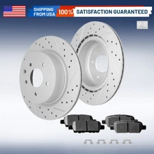 Rear Drilled Rotors Brake Pads for Nissan 350Z 370Z Maxima  Infiniti G35 G37 M35