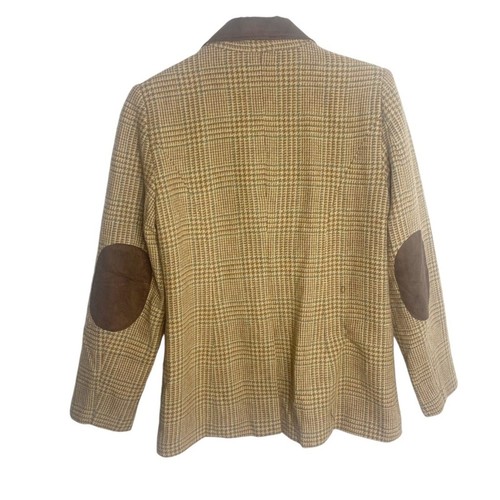 Soft Surroundings plaid wool blazer tan equestrian preppy size small petite EUC - Picture 7 of 9