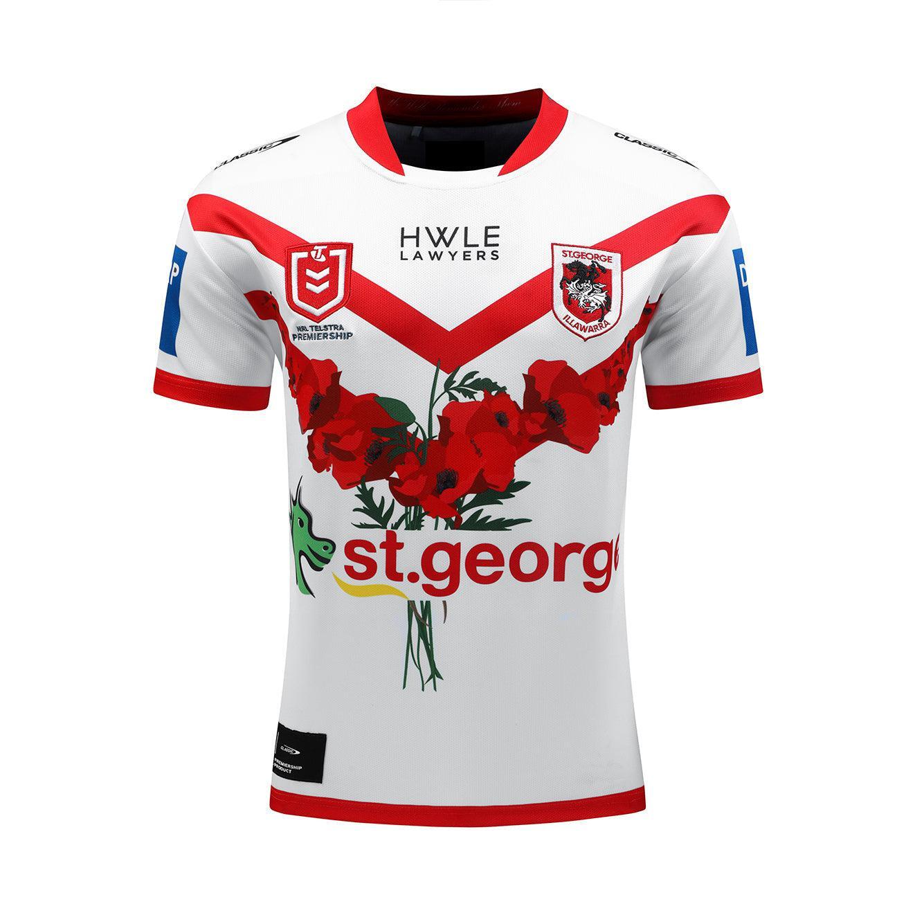 ST GEORGE DRAGONS 2024 NRL TEAM KIDS YOUTH ANZAC ROUND COMMEMORATIVE JERSEY
