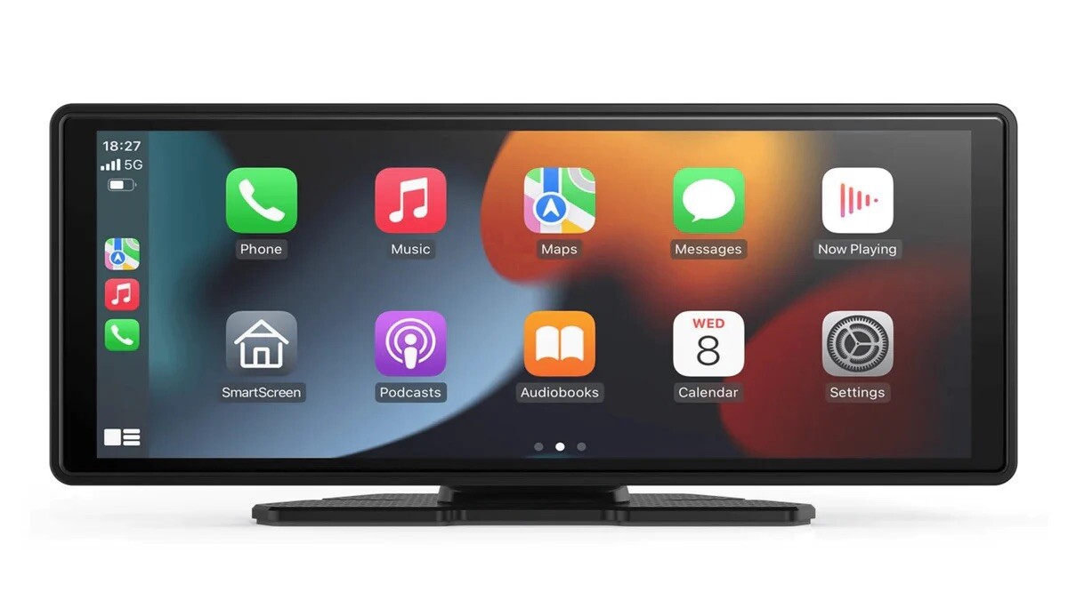 Écran Carplay 10,3" sans fil pour écouter votre musique et vos podcasts en voyage