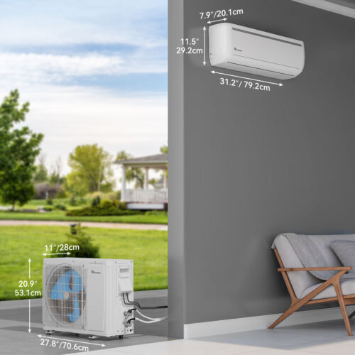 12000 BTU Mini Split Air Conditioner Heat Pump System 17 SEER2 208-230V Wifi - Picture 7 of 10
