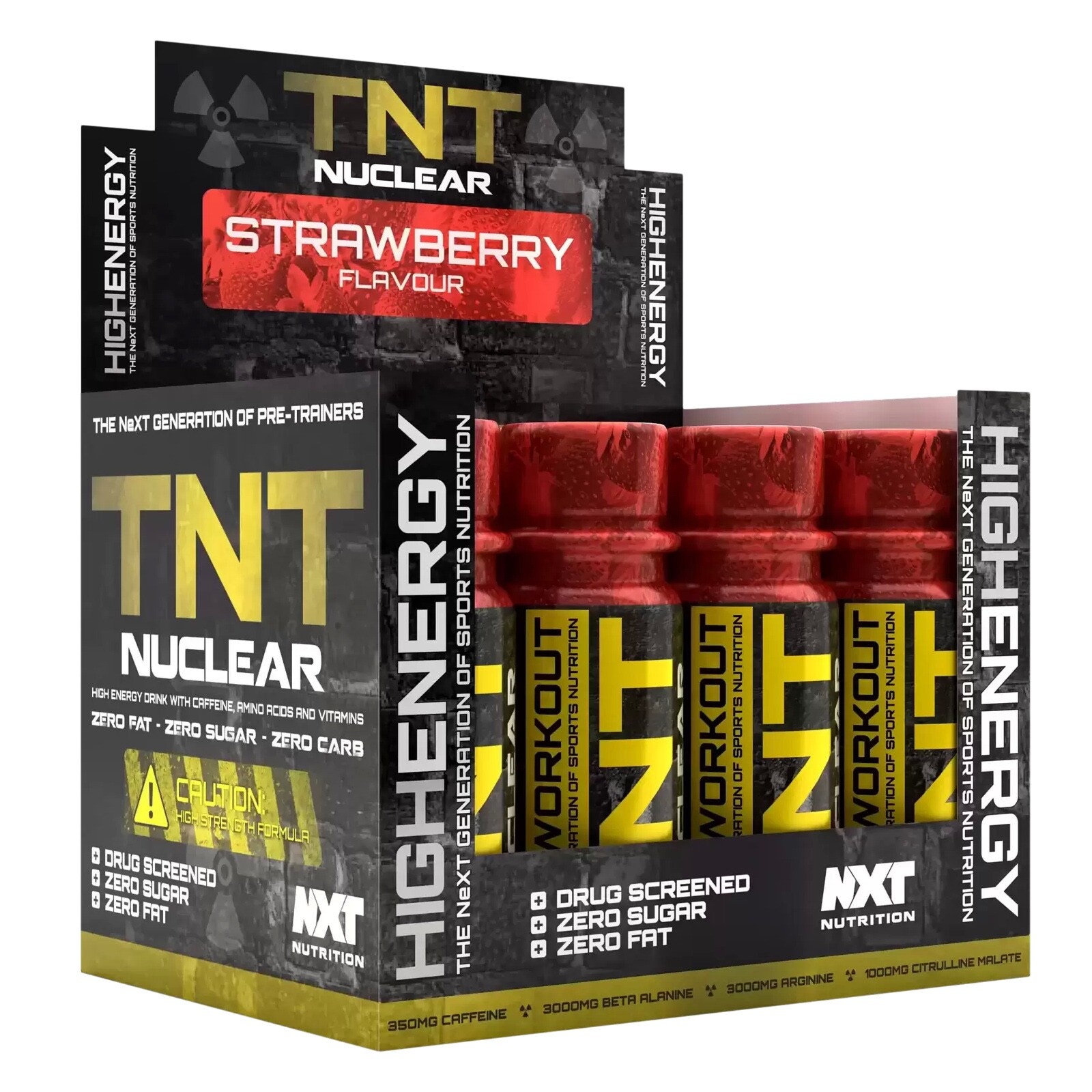 NXT NUTRITION NUCLEAR SHOTS ENERGY BOOSTER PRE-WORKOUT  12X60ML BOX STRAWBERRY